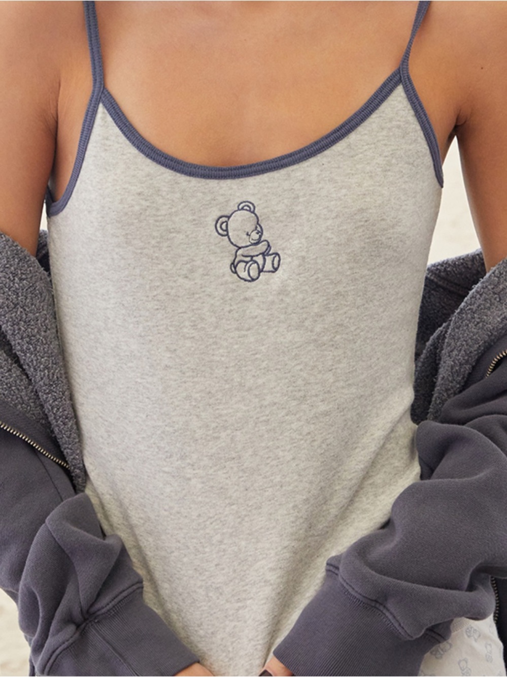 Brandy Melville John Galt Gray Skylar Teddy Tank Top